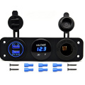 Dual USB Charger + LED Voltmeter + 12V Outlet Power Socket Panel Jack